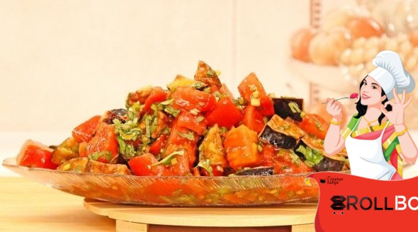 Салат с хрустящими баклажанами и помидорами: рецепт одной из московских сетей ресторанов - «Кулинарные рецепты»
