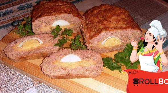 Куриный рулет с яйцом и сыром - «Мясные блюда»