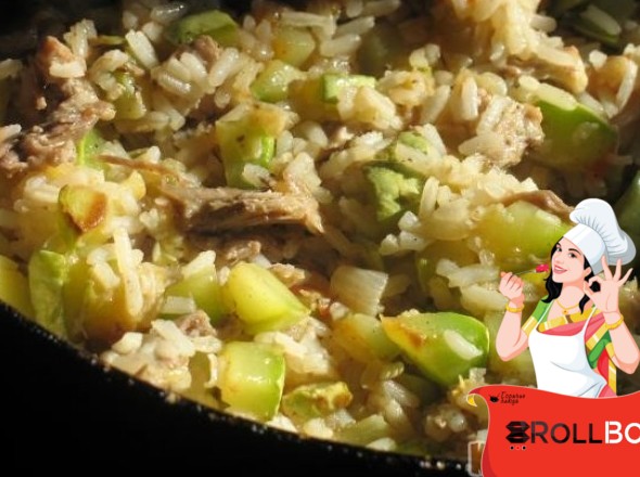 Закуска из риса с жареными овощами и отварным мясом (любой колбасой) - «Блюда из круп»