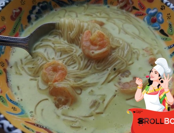 Густой суп / креветки, кокосовое молоко, карри - «Супы»