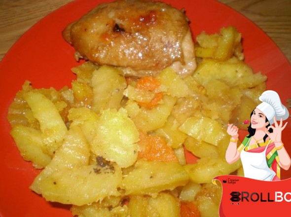 Картошка с курицей - «Блюда из птицы»